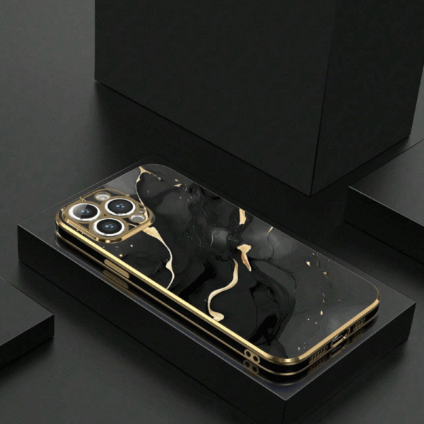 Funda Con Patrón De Mármol Negro 6D iPhone 11 Pro Max