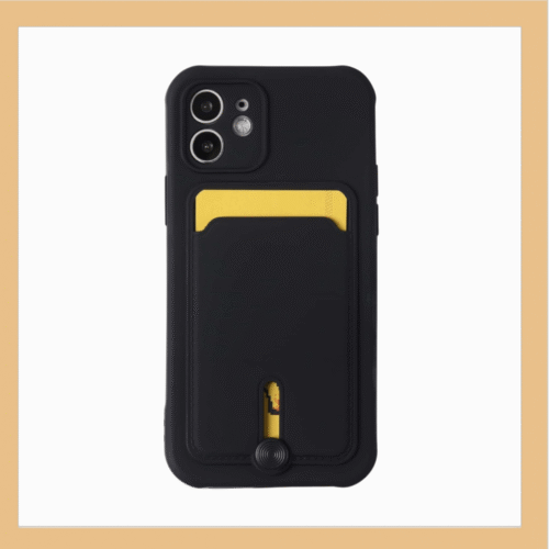 Funda Lisa Negra Con Ranura Para Tarjeta iPhone 14 Pro