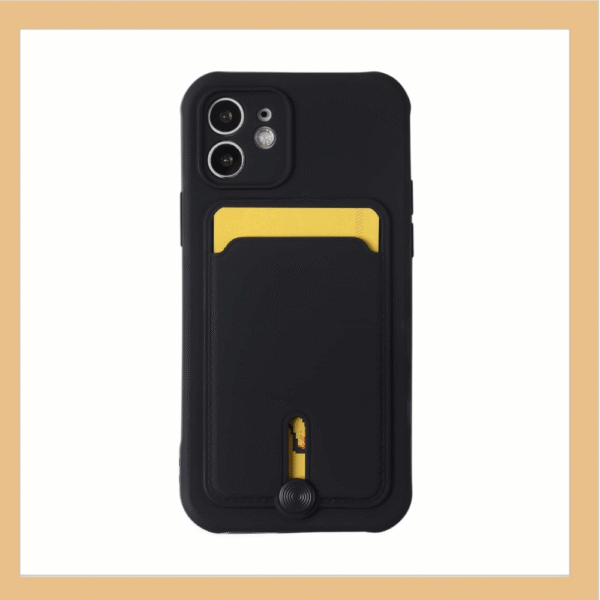 Funda Lisa Negra Con Ranura Para Tarjeta iPhone 14 Pro