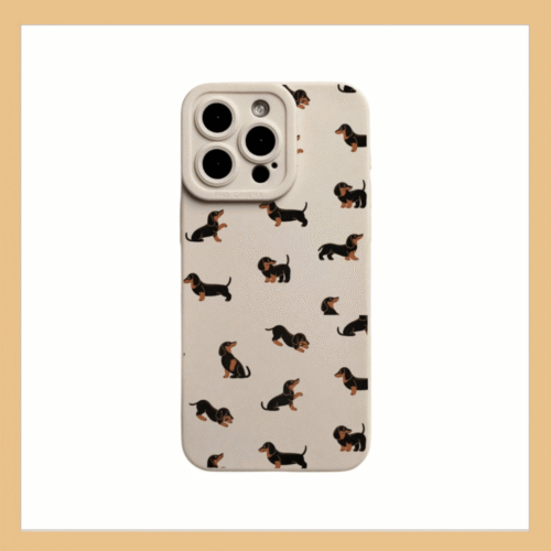 Funda De Silicona Con Perros Salchicha iPhone 15