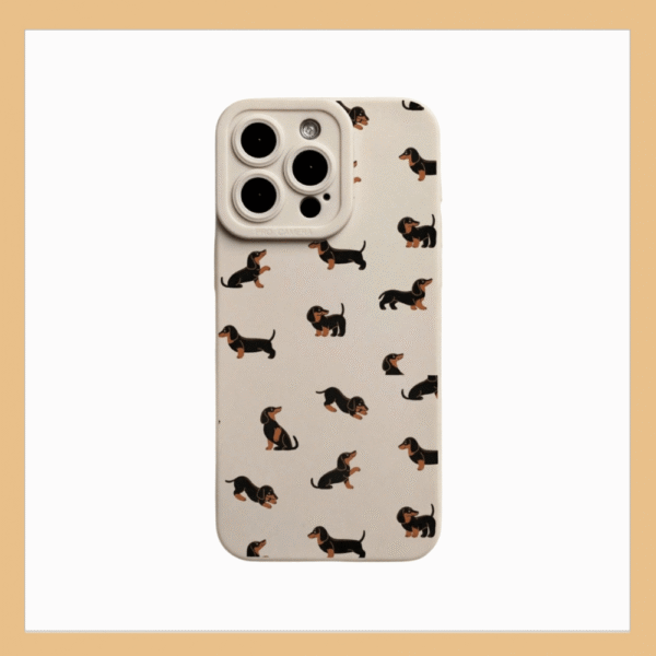 Funda De Silicona Con Perros Salchicha iPhone 15