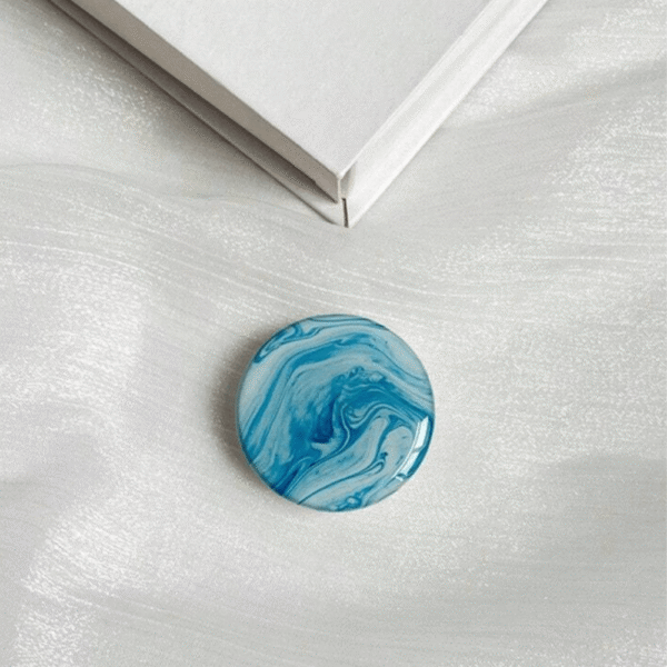 Soporte De Móvil Expandible Con Diseño De Mármol Celeste