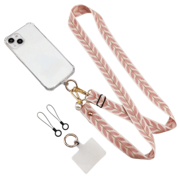 Cordón Ajustable Para Móvil Estilo Cruzado Diseño Color Rosa