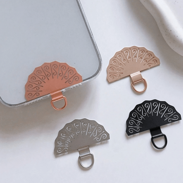 Accesorio Para Colgar Móvil Estilo Abanico Metálico Rosa