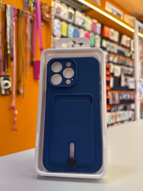 Funda iPhone 15 Pro Max Azul con Tarjetero