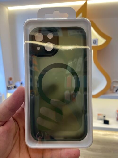 Funda iPhone 13 Mate Verde Oscuro Con Aro MagSafe Y Protector De Cámara