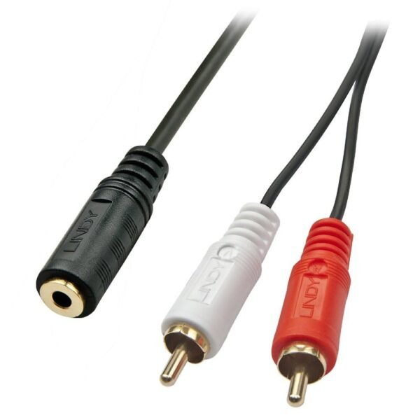 Cable Conector DC 3.5mm a 2 RCA Macho para Audio