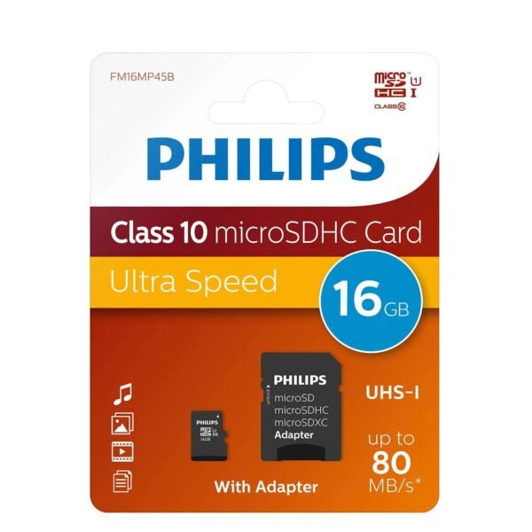 Tarjeta de Memoria Micro Sd 16GB Philips Clase 10