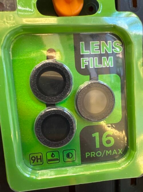 Protector de Cámara iPhone 16 Pro Max Negro con Brillos