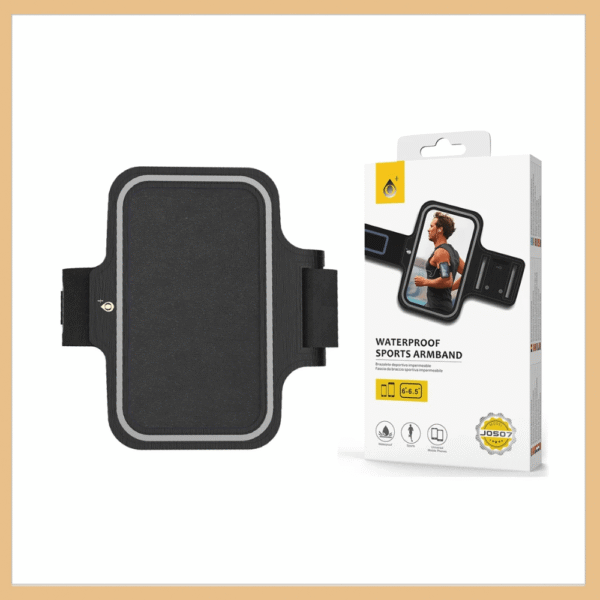 Brazalete Deportivo Impermeable Negro para Móviles de 6 a 6,5 Pulgadas