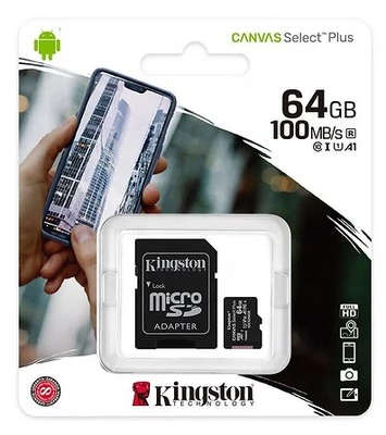 Tarjeta de Memoria 64GB Kingston Clase 10 100mb/s