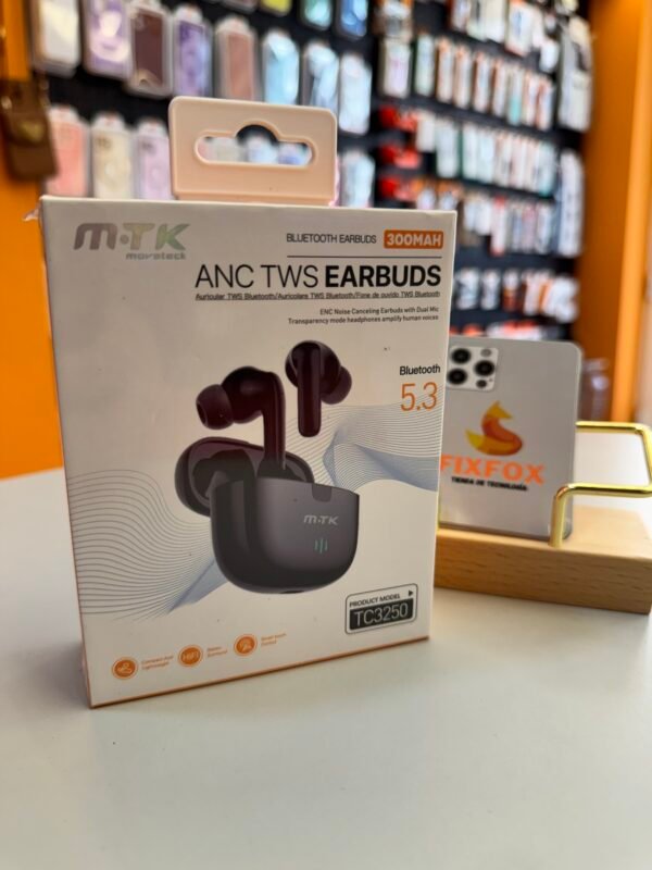 Auriculares Bluetooth MTK TC3250 5.3 TWS Con Estuche Recargable Negro