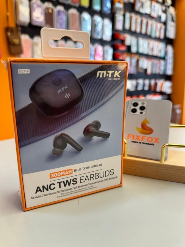 Auriculares Bluetooth MTK TC3250 5.3 TWS Con Estuche Recargable Negro Trasera
