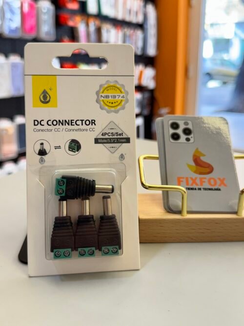 Conector de Alimentación DC Macho NB1374 5.5×2.1 mm Negro