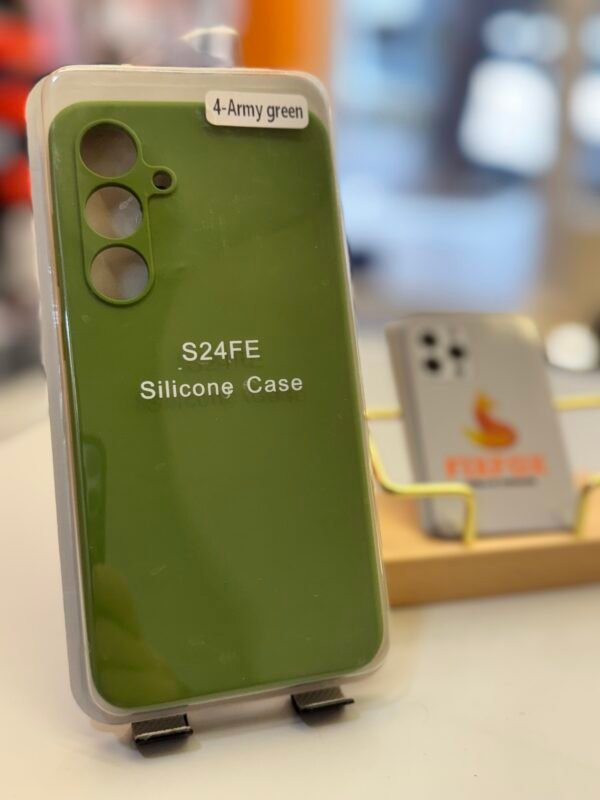 Funda S24 Fe Verde Militar Silicon Case Antigolpe
