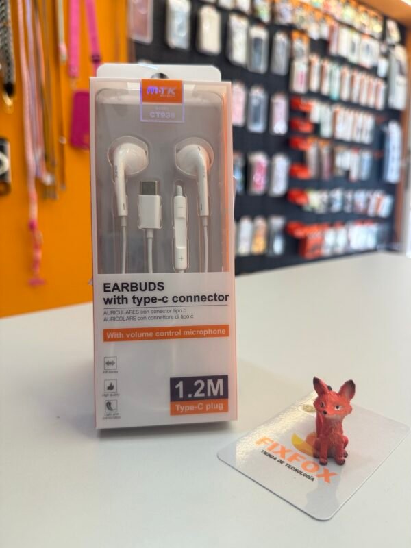 Auriculares Anturio 3D con Micrófono y Conexión Tipo C Blanco