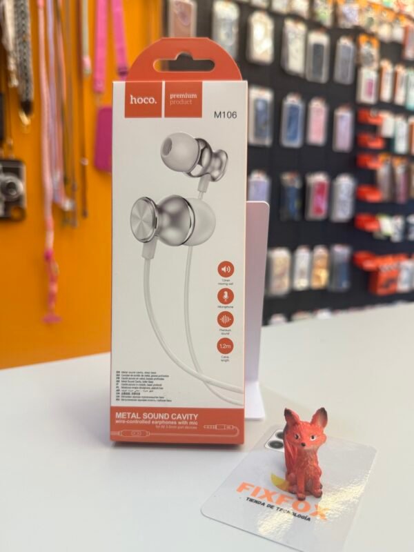 Auriculares Hoco M106 Blancos con Micrófono y Control por Cable