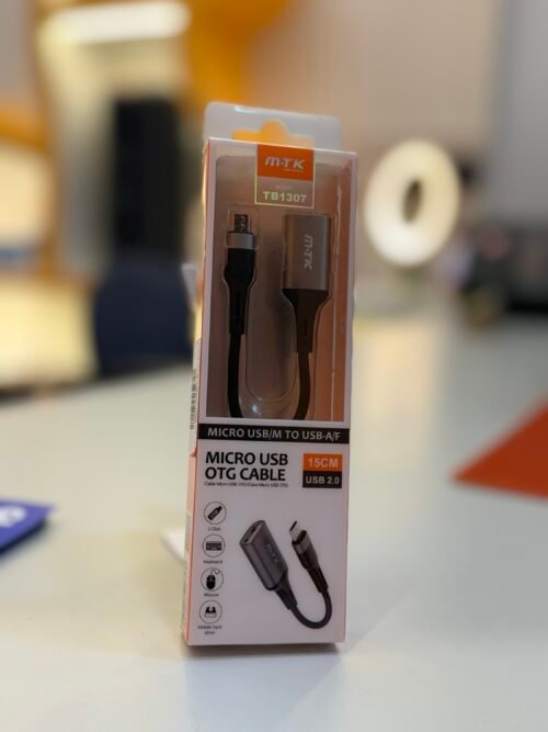 Cable OTG a Micro USB 2.0 , 0,15 m, Negro